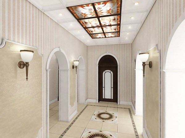 entry hall decoration ideas stained glass panels