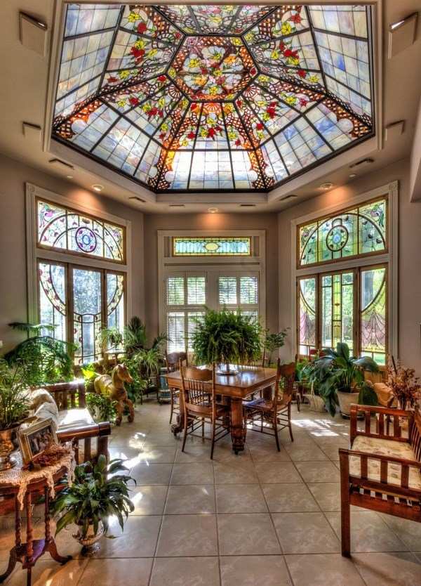 stained glass windows decorative ceilings 
