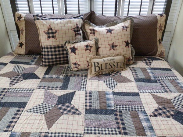 bedding sets primitive style rustic style stars patchwork