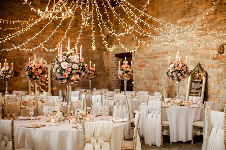 wedding venue barn rustic wedding decor ideas string lights