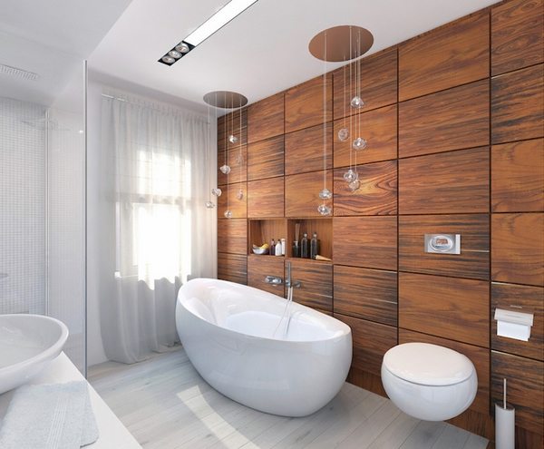 Contemporary bathroom ideas freestanding tub wall decor lighting