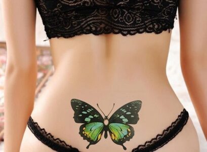 amazing-tattoos-for-women-green-butterfly