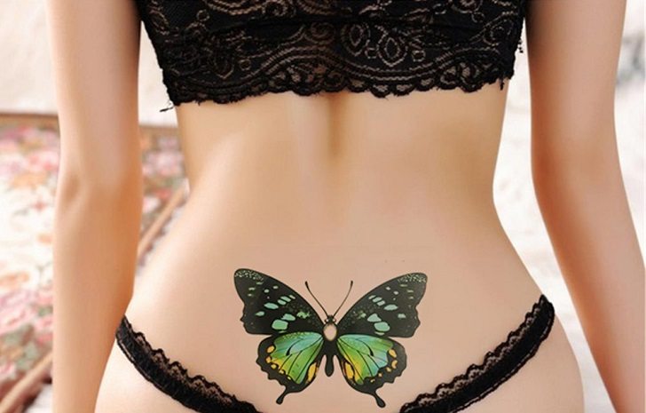 amazing tattoos for women green butterfly