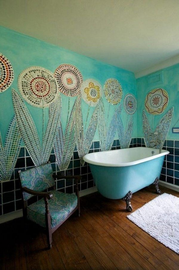 bohemian bathroom ideas bathtub wall decoration
