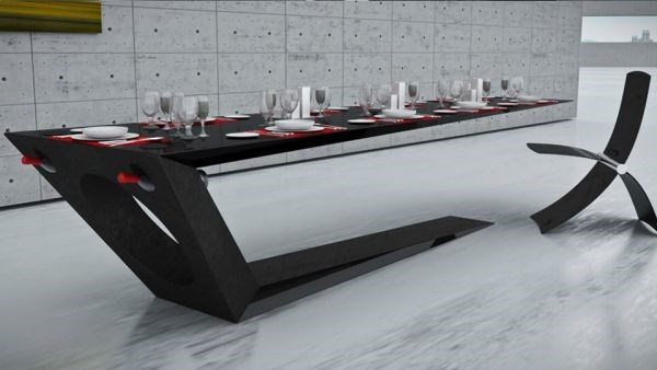 contemporary furniture design Monolito carbon fiber table by Jules Sturgess
