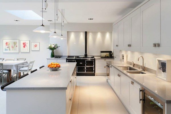 contemporary kitchen ideas white cabinets black stove