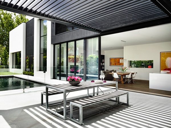 contemporary patio design shade structure ideas minimalist decor