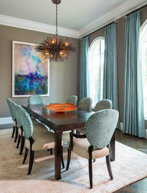 dining room design ideas taupe and blue color combination