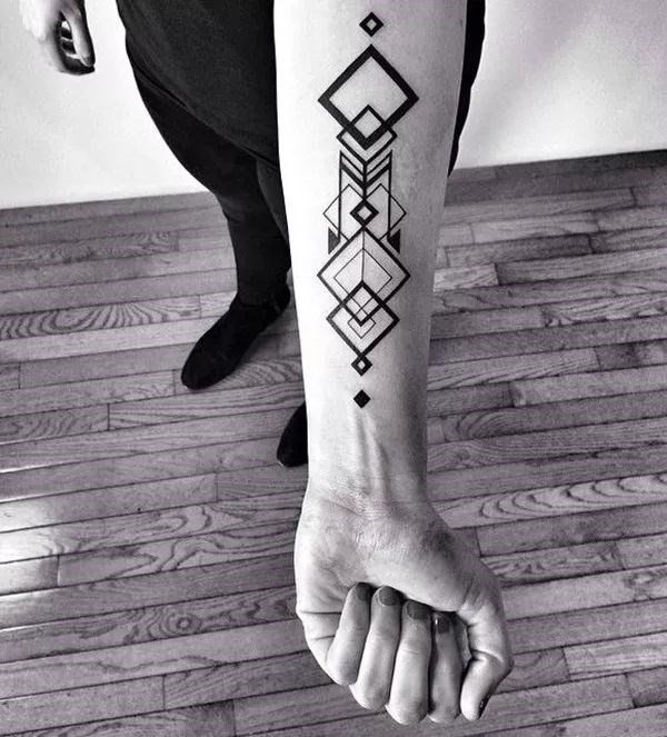 forearm tattoo ideas for men geometric pattern