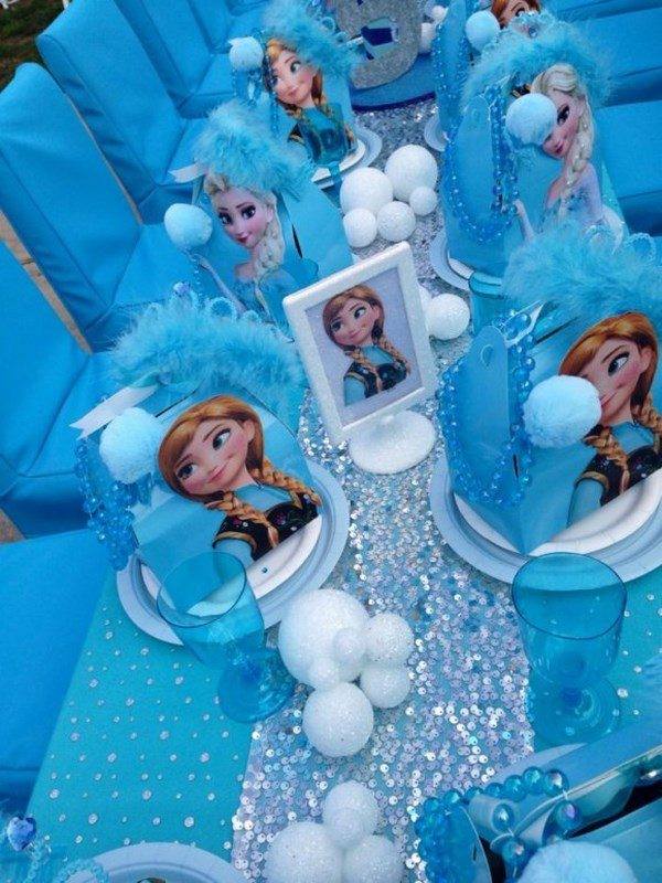 frozen theme kids party ideas table decoration