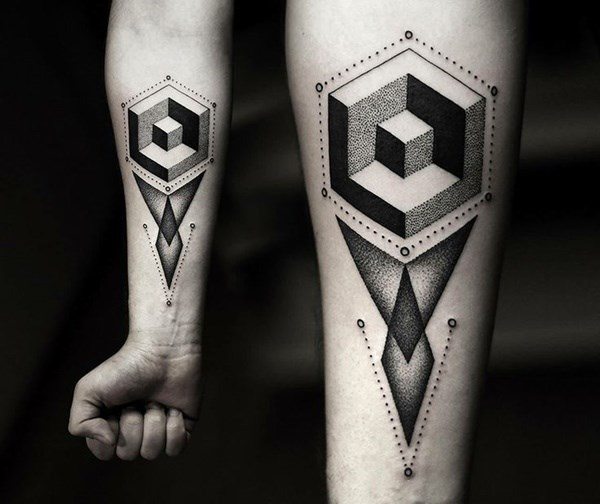 Geometric Sleeve Semi-Permanent Tattoo