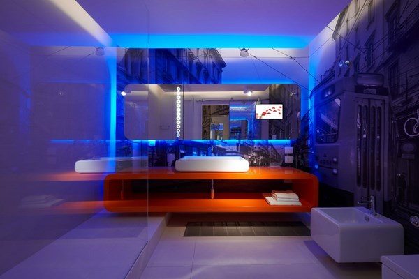 high tech style modern lighting bathroom decorating ideas