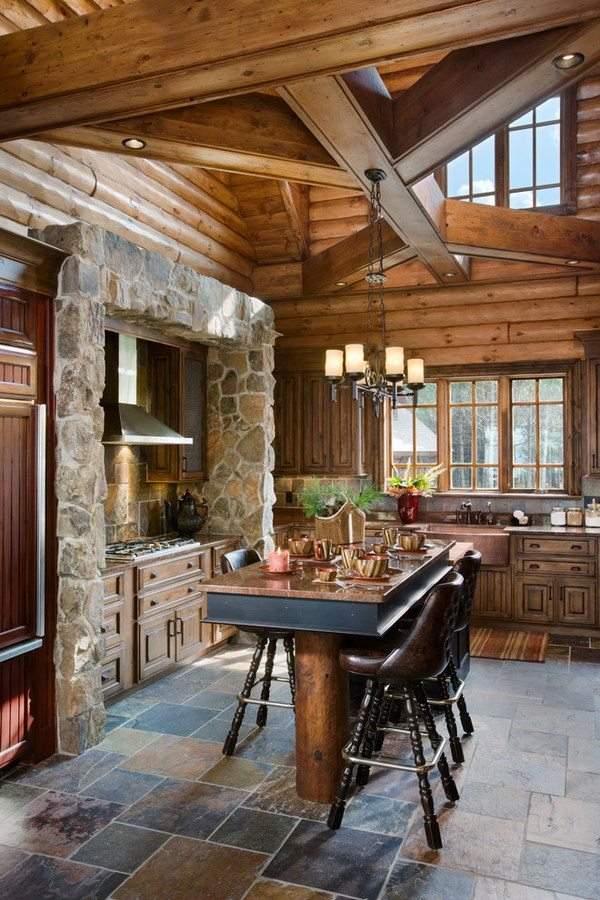 log cabin homes interior ideas kitchen design