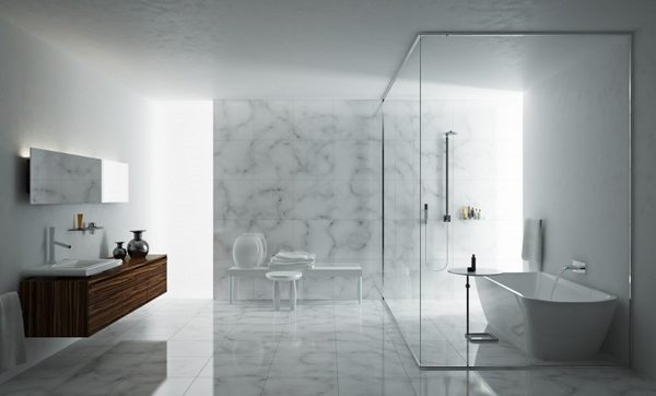 minimalist glass shower floating bathroom vanity