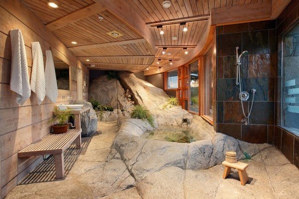 modern bathroom eco style natural materials japanese touch