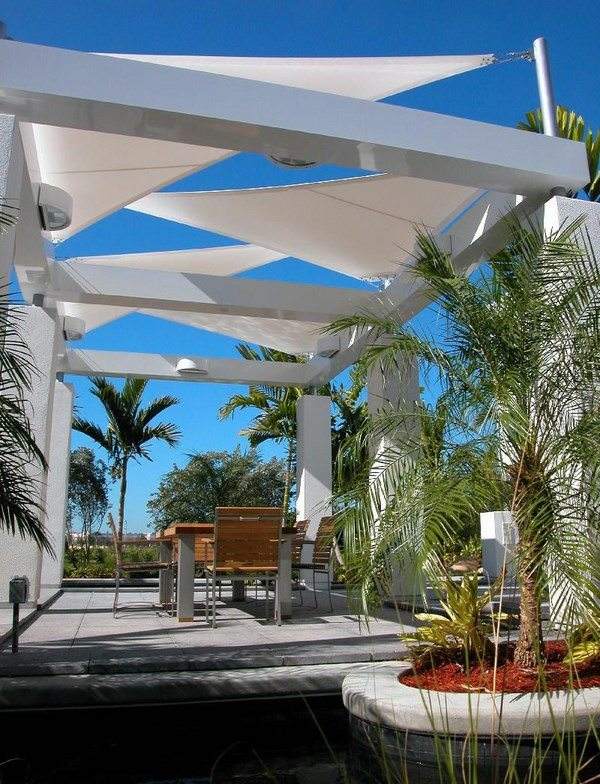 modern shade sails fabric shade structure for patio