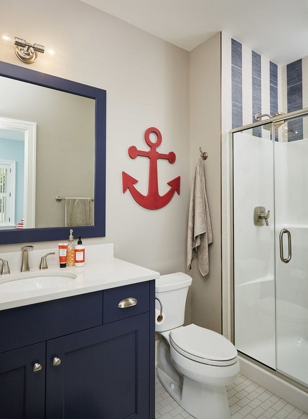nautical decor ideas bathroom color scheme blue white