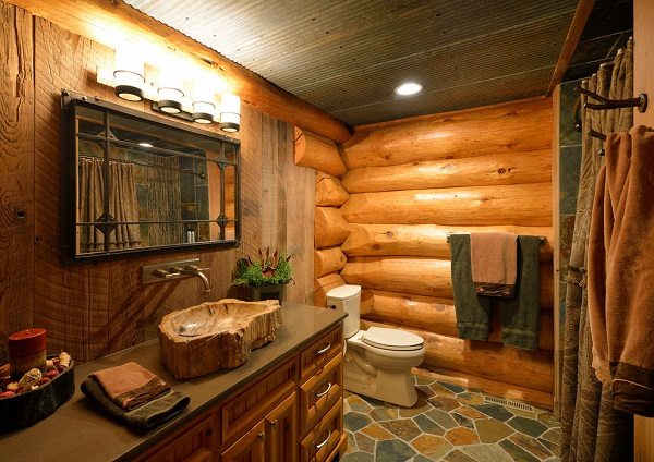 rustic bathroom decor log homes design ideas