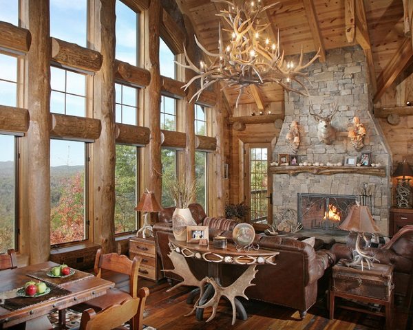 Rustic Great Room Designs Log cabin homes exterior interior furniture and decor 