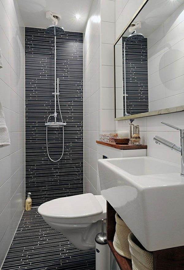 small bathroom tile ideas contrast colors black white interior