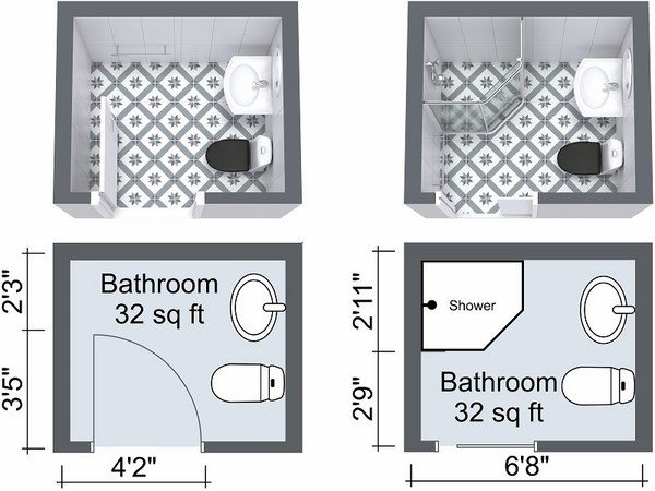 Small Bathroom Designs Style Layout Furniture And Equipment Tips - Smallest Bathroom With Shower Layout