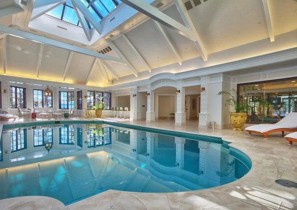 spectacular indoor pool with skylight