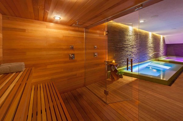 swimming pool and sauna glass doors