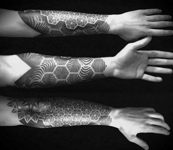 tattoo ideas for men forearm geometric pattern