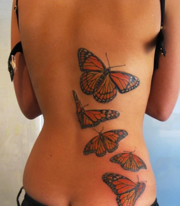 unique butterfly tattoo ideas wasteline back