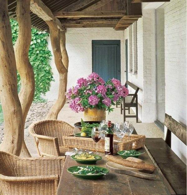 veranda design tips and ideas rustic exterior design solid wood table