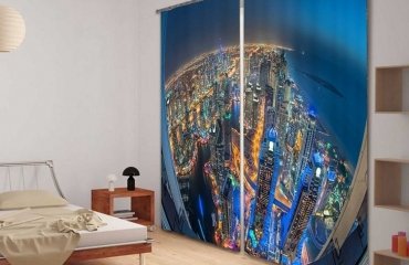 window-treatment-for-bedroom-city-bird-view-3D-blackout-mordern-curtains