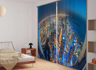 window-treatment-for-bedroom-city-bird-view-3D-blackout-mordern-curtains
