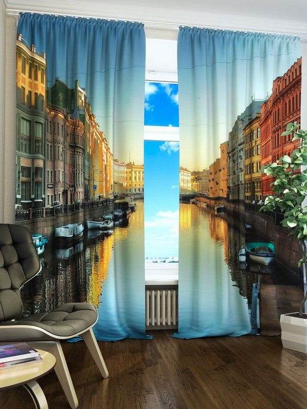 The Bright City Of Port 3D Curtain Blockout Photo Print Curtains Fabric Window 