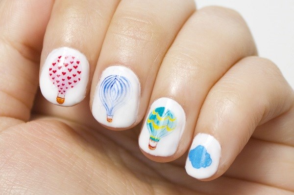 Cute summer nails ideas hot air balloons