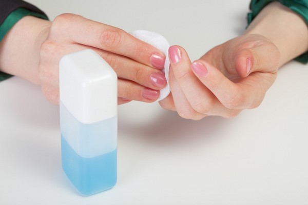 DIY acrylic nails removal step by step clean nail polish