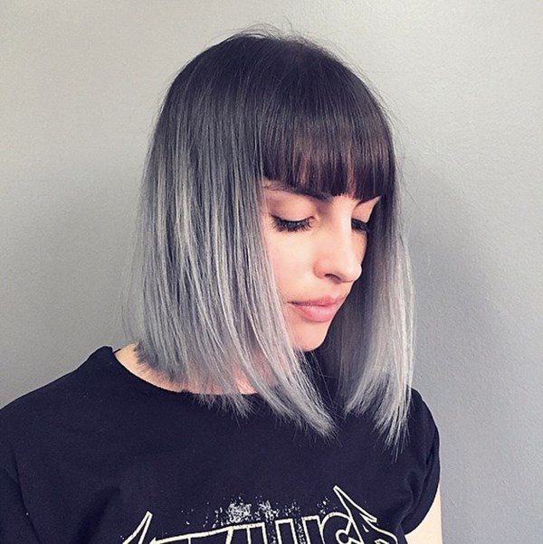 Grey-ombre-hair-fashionable-elegant-look