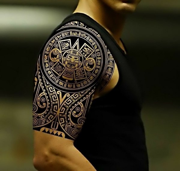 Polynesian style maori tattoos half sleeve