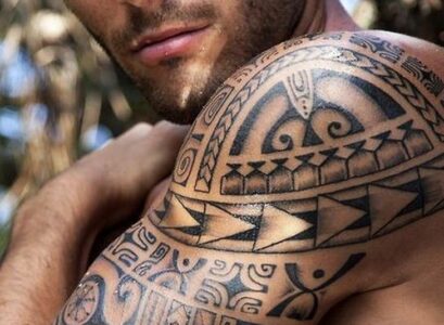 Tattoo-styles-and-techniques-cool-half-sleeve-polynesian-tattoo