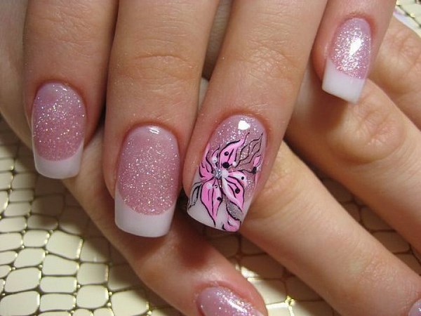 adorable-pink-black-butterfly-nail-art-design-ideas