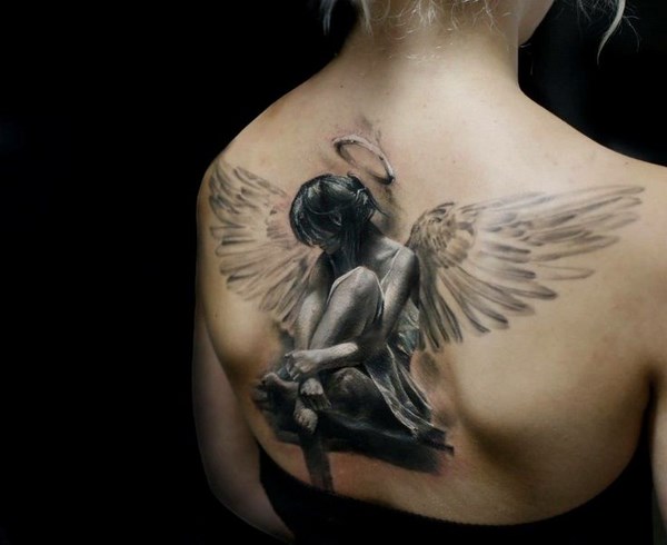 beautiful back tattoo ideas angel