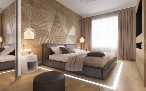 beautiful bedroom wall decoration geometric pattern adds texture