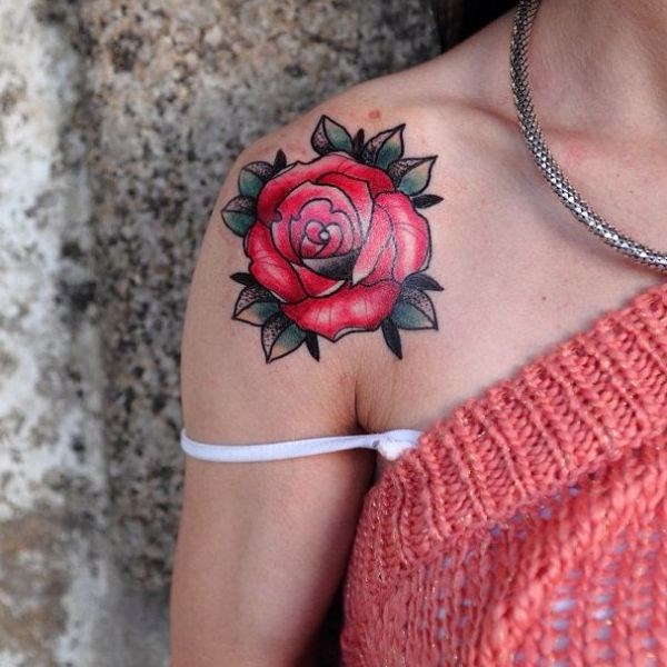 beautiful rose tattoo for women