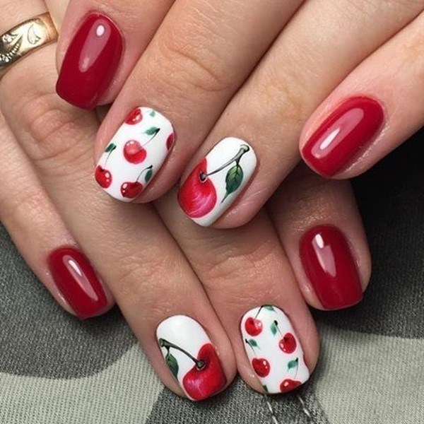 best nails designs with fruits cherries