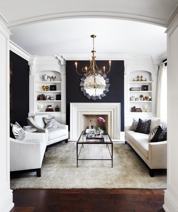 black wall living room design and decorating ideas