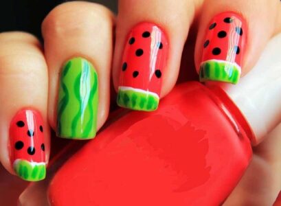 bright-summer-nails-ideas-with-fruits-watermelon-nail-art