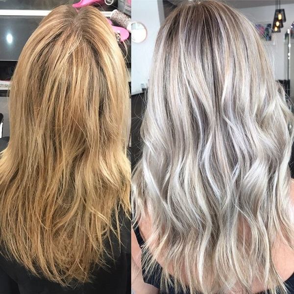 cool trendy ash tone for long hair