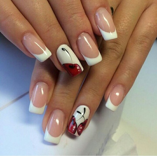 cute nails ideas with fruits cherries