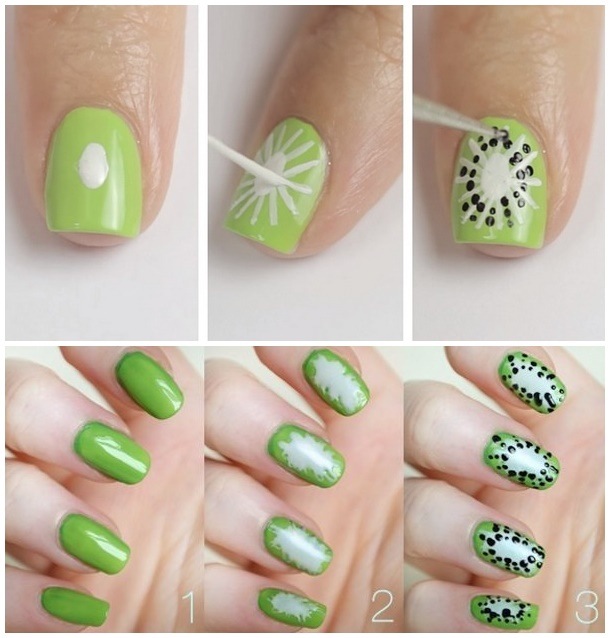 easy nail designs kiwi nails step by step tutorial