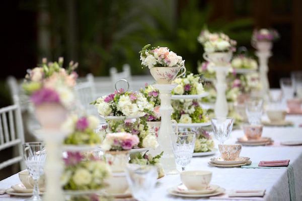 elegant afternoon garden tea party table
