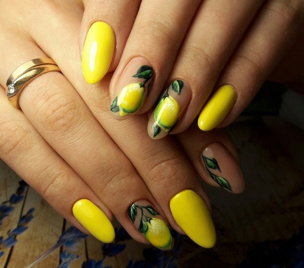 fruits on nails summer nail ideas lemons